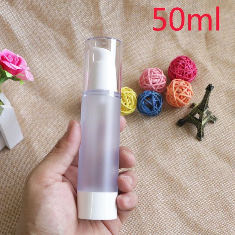 15ml 30ml 50ml Empty Frosted Plastic Cosmetic Bottle Travel Liquid Bottles Airless Pump Vacuum Toiletries Container 1pcs