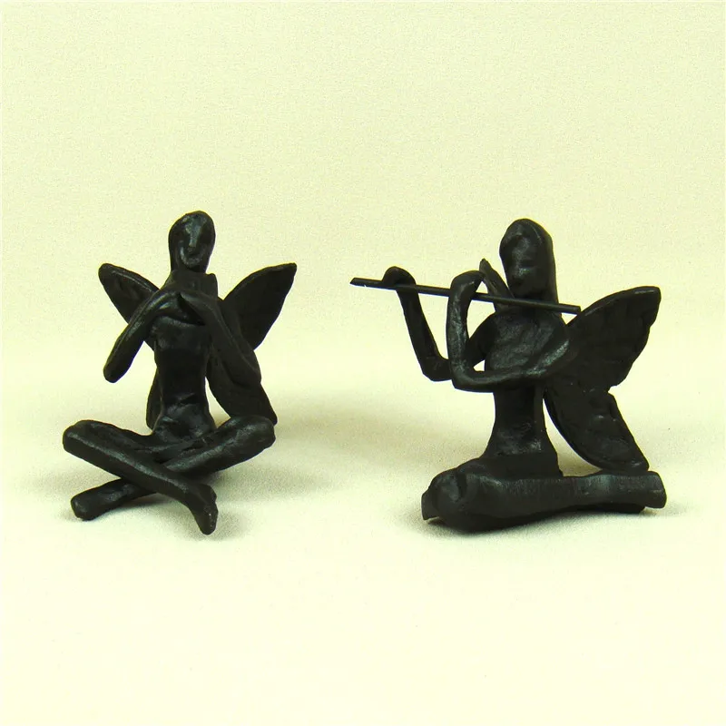 

Vintage Cast Iron Music Fairy Figure Butterfly Elf Miniature Ornament Craftworks Accessories for Home Decor and Birthday Gift