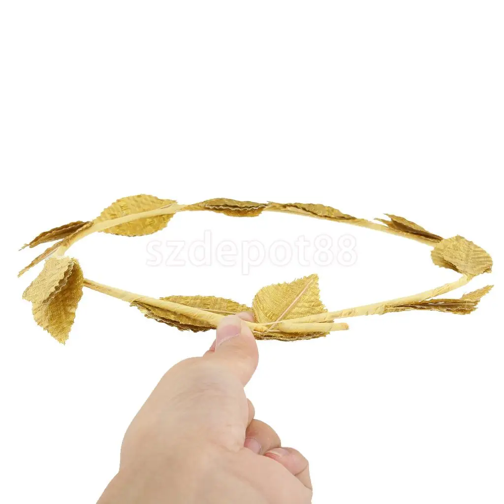 6pcs Gold Leaves Laurel Wreath Garden Headband Head Piece Tiara Fancy Dress