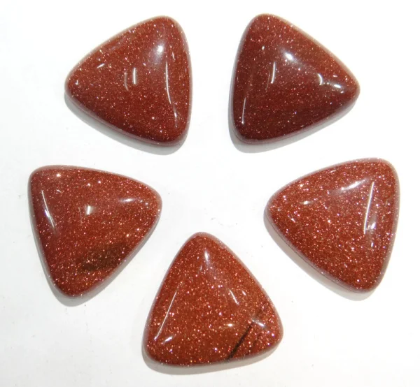 30pcs Natural Tiger Eye Stone Gold Colour Sand Quartz Crystal Agates Cabochon 25mm Triangle Shape No Hole for DIY Jewelry Making