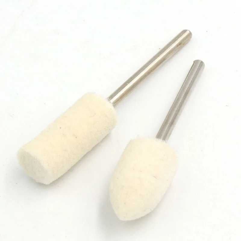 Rueda de pulido de alta luminosidad, herramientas rotativas de pulido de superficie de Metal, Dremel, amoladora de fieltro de lana, 10 Uds.