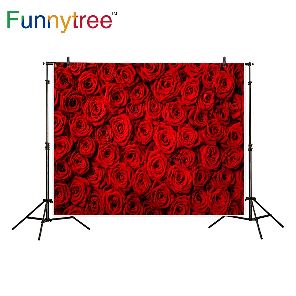 Funnytree background for photography red rose wedding wall decor sweet custom backdrop photo studio photocall new