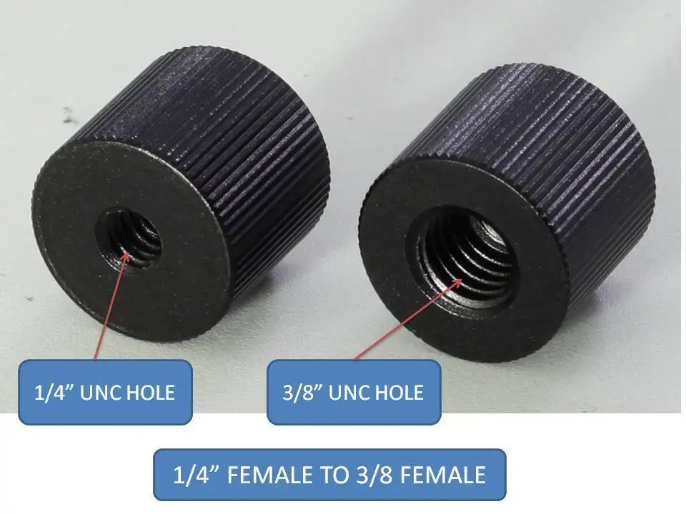 Adaptadores de parafuso conversor, 2 peças de 1/4 "fêmea para 3/8" fêmea adaptadores de câmera tripé dslr tripé de câmera