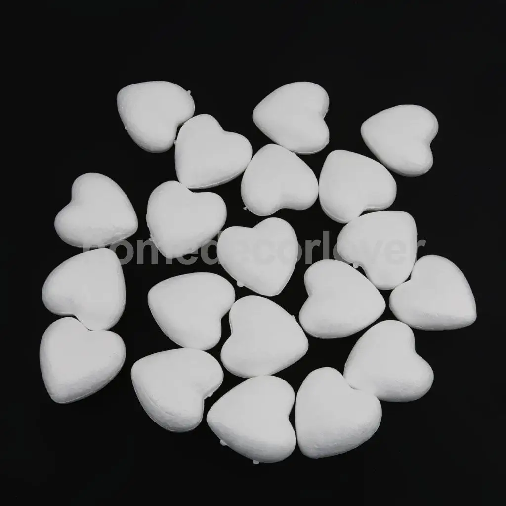 20Pcs 80mm White Modelling Craft Polystyrene Foam Heart Styrofoam Balls Wedding DIY Decoraion Kids Craft Supplies