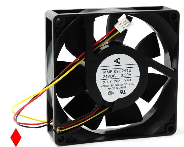 Original 24V 0.2A 90*90*25 MMF-09C24TS-YM4 three wire inverter fan