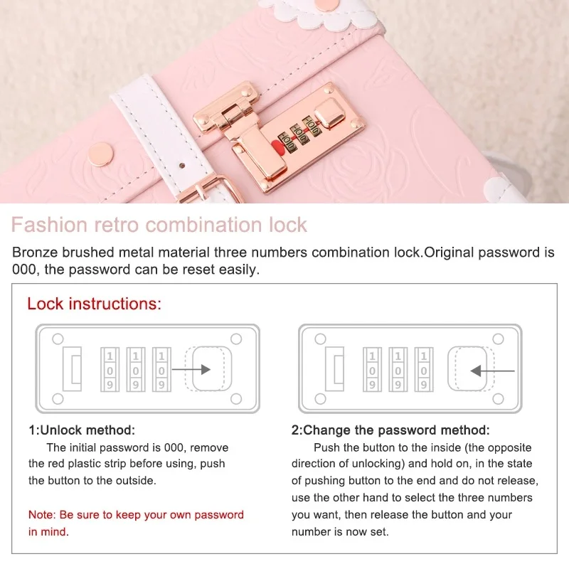 Vintage bloemenset rolbagage met handtas PU leuke mode reistrolley koffer persoonlijkheid Retro bagagetas op wielen