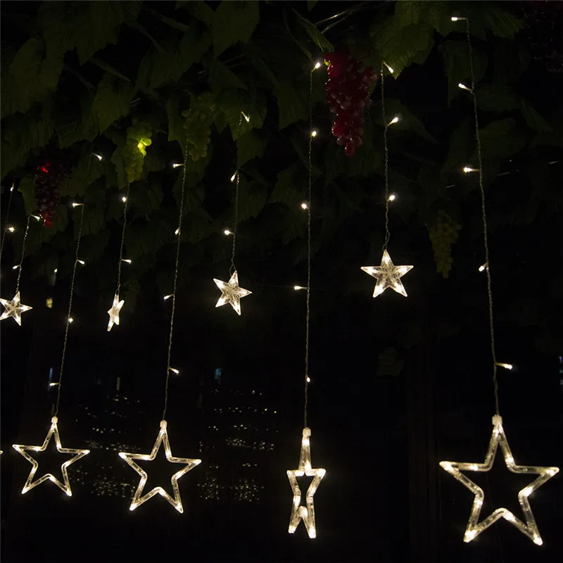 BLUBBLE Stars Christmas Holiday Lights AC110-240V Halloween Holiday Lighting Remote Control Waterproof Garden Led String Light