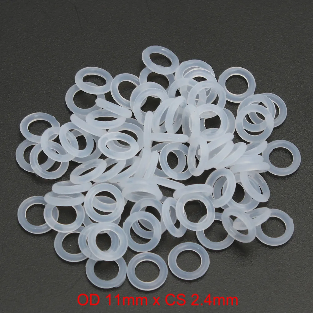 OD 11mm x CS 2.4mm VMQ PVMQ SILICONE Rubber Washers Gasket O Ring