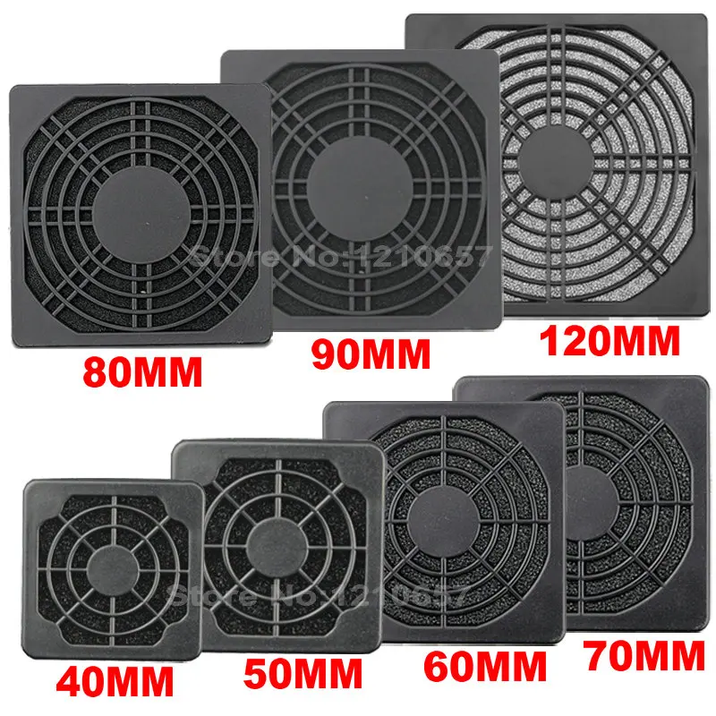 

2PCS Gdstime 3 in 1 PC Fan Dust Filter 40MM 50MM 60MM 80MM 90MM 120MM Computer Mesh Sponge Plastic Dustproof Case Cover Net