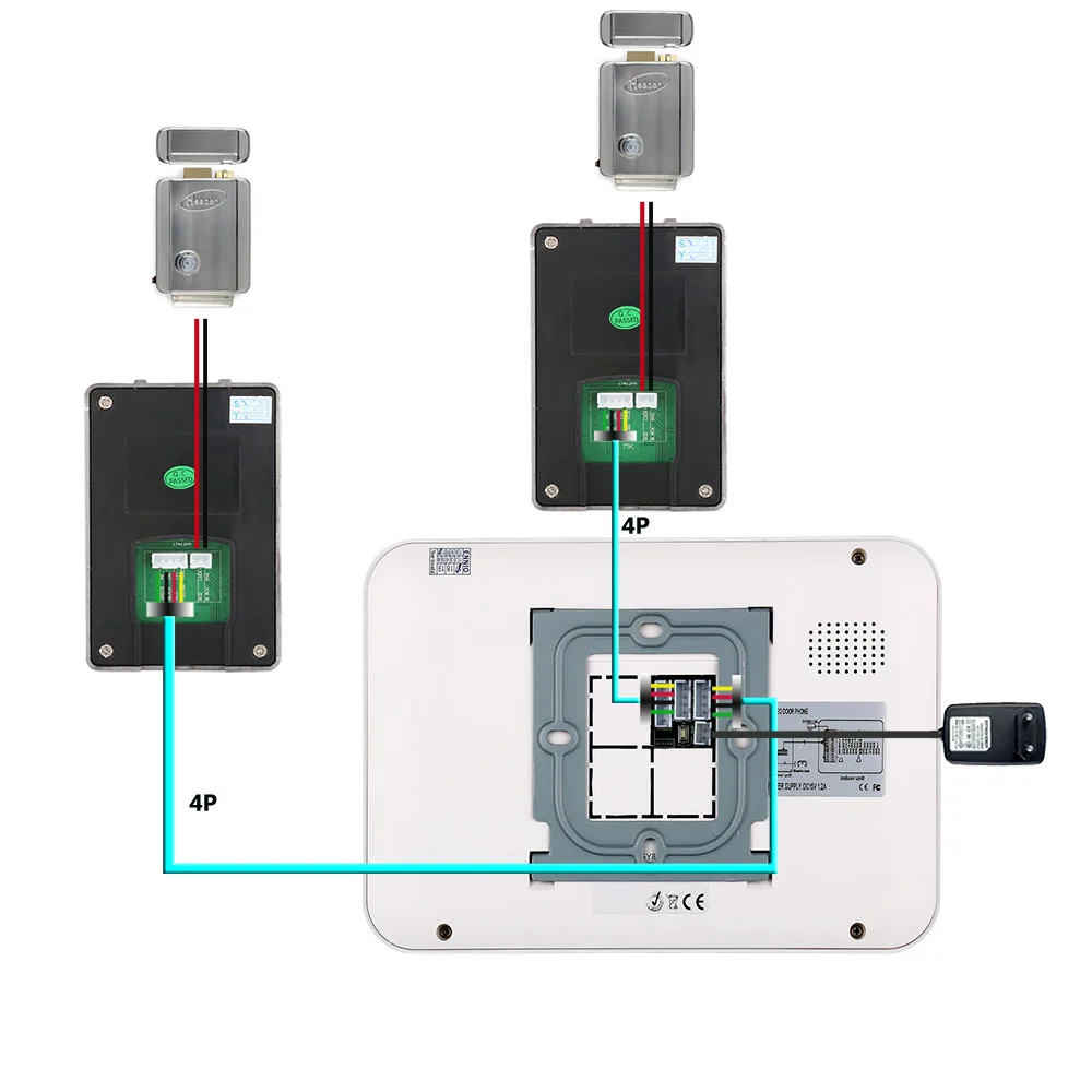 Imagem -04 - Polegada Vídeo Porta Telefone Campainha Intercom Kit 2-câmera-monitor de Câmera de Visão Noturna com 700tvl 7