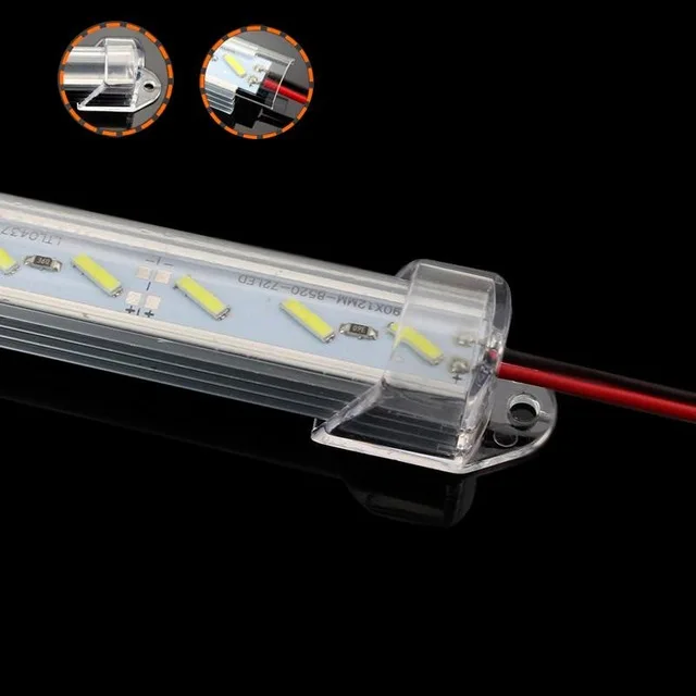 50pcs DC12V 8520 led tube strip hard strip LED Bar Light 8520 with Transparen&Milky cover Aluminum groove 36Led/0.5m 0.5m/pc