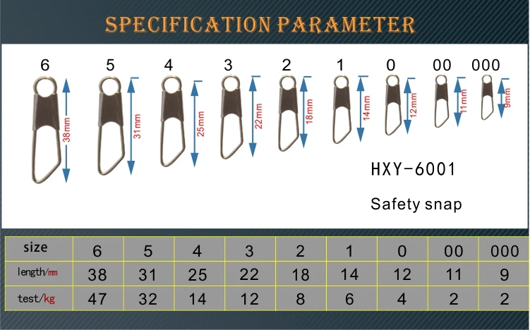 HXY PCS (100 200) SIZE( 5# - 0#) Safety Snap Swivel Fishing Hook Line Connector Fishing Swivels Accessories