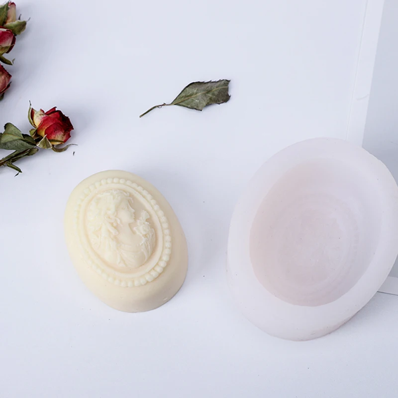 Pretty Girl Design Soap Silicone Molds Craft Tools Woman Oval Shaped Handmade Making Soap Mould