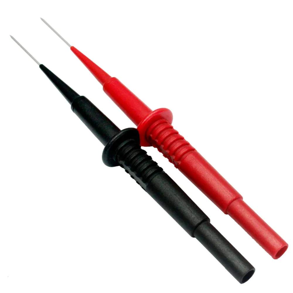 AideTek sharp and hard stainless steel needle test leads for DMM multimeter CE CATII 600V  MAX. 1A 4mm socket 20155