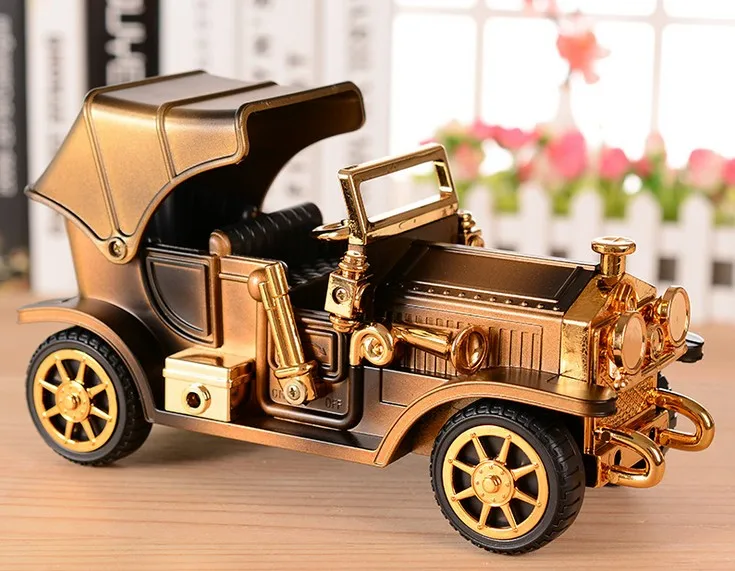 

1PC Retro Vintage Car Music Box Dynamic Simulation of Automobile Plastic Ornaments Classical Music Box KN 034