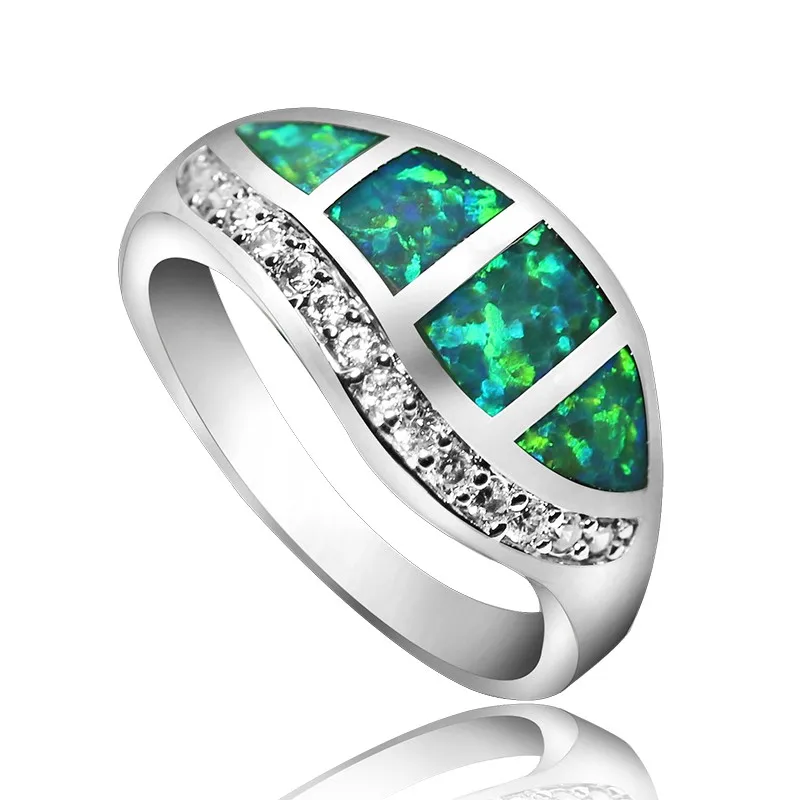 

JLR-353 Unique Design Top Quality Green Opal Rings For Women Evening Party Green cocktail Ring Wedding Finger Rings Gift