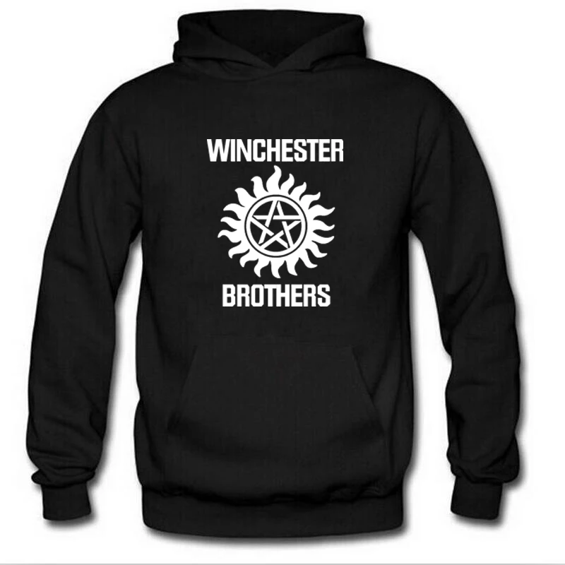 Supernatural Hoodie Men Winchester Bros Mens Hoodies Winter Autumn Print Fleece Hooded Sweatshirt Casual fashion Tracksuit