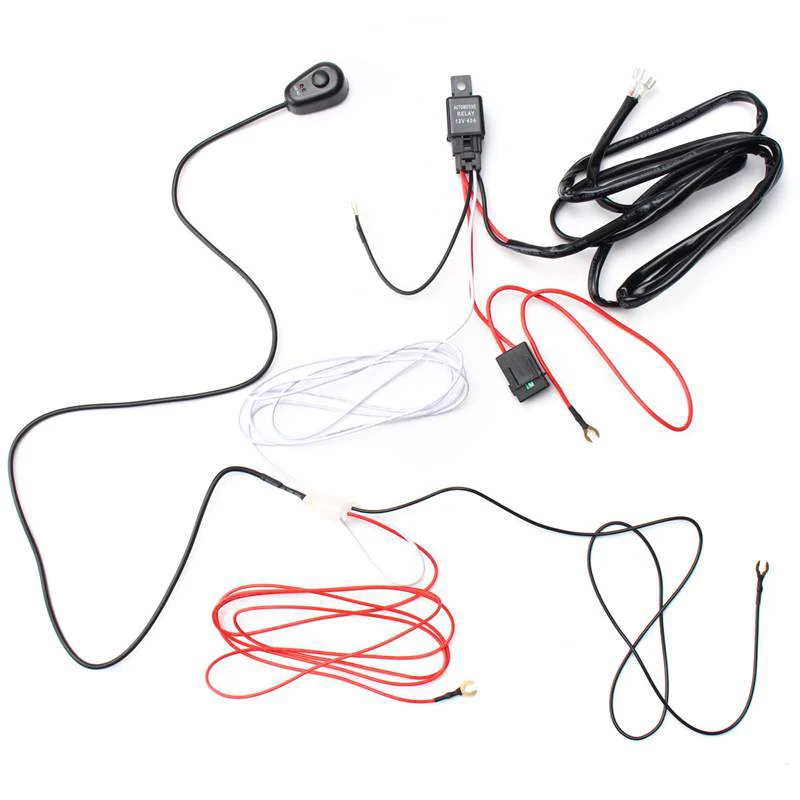 ECAHAYAKU LED Work light Relay Wire Harness Loom Fuse Switch 2.5 Meter Cable Suit For Connect LED work lights/bar light 12V 40A