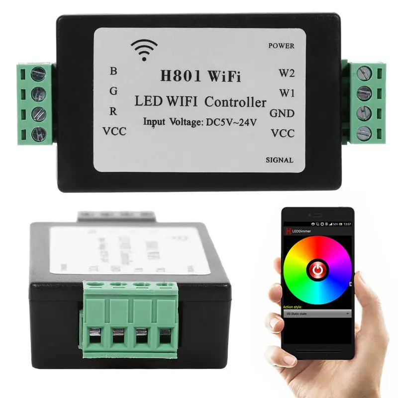 

Светодиодная полоса светильник лампа H801 WiFi управление ler Android телефон беспроводной маршрутизатор