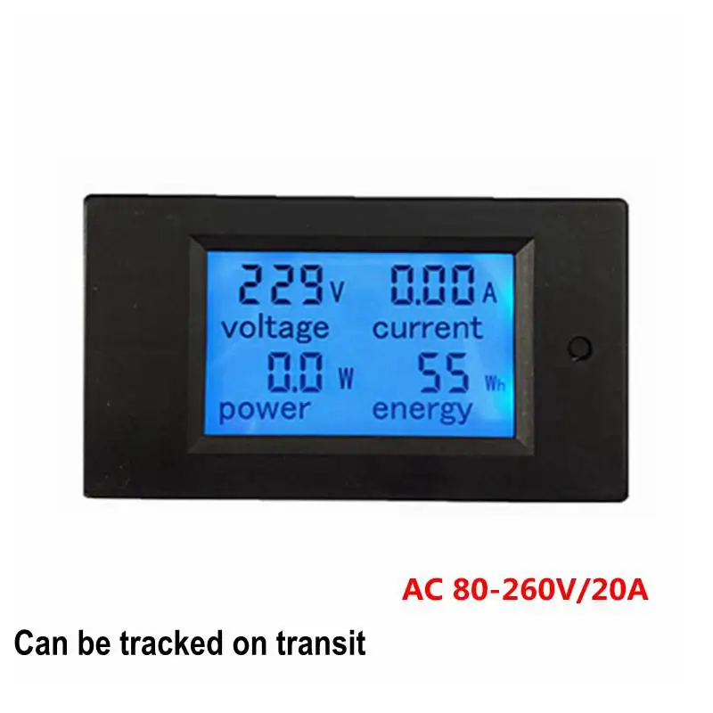 4 em 1 lcd ac 80-260v/20a 100a voltímetro amperímetro volt potência medidor de energia watt calibre com luz de fundo azul função de armazenamento de dados