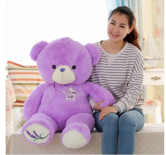 big purple teddy bear toy lovely lanvender bear toy cute bear toy gift doll about 100cm 0147