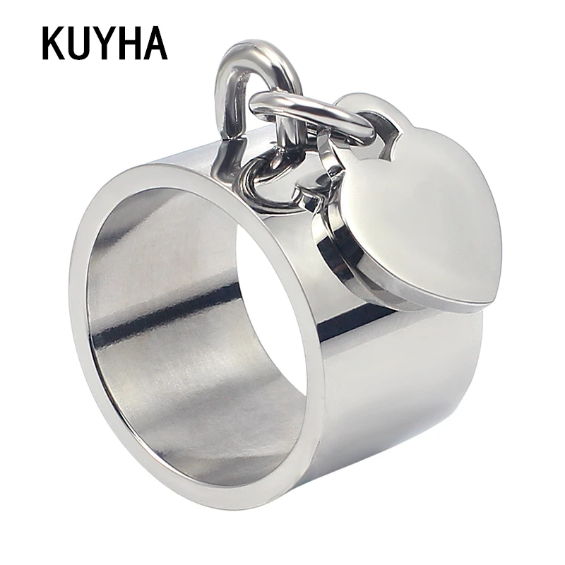 Silver Color Heart Rings For Women Personal Laser Design Jewelry Best Present Accessories High Quality