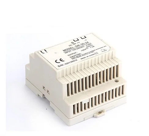 

DR-30-5 DR-30-12 DR-30-24 Импульсный источник питания с одним выходом, 30 Вт переменного и постоянного тока на DIN-рейку