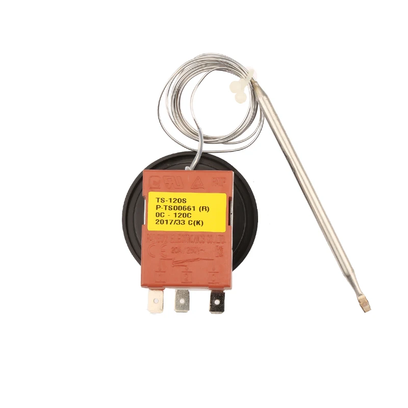 0-120°C Korea Rainbow Capillary Adjustable Thermostat - 3 pin Tempering Switch 3-feet Temperature Controller for Frier TS-120SR