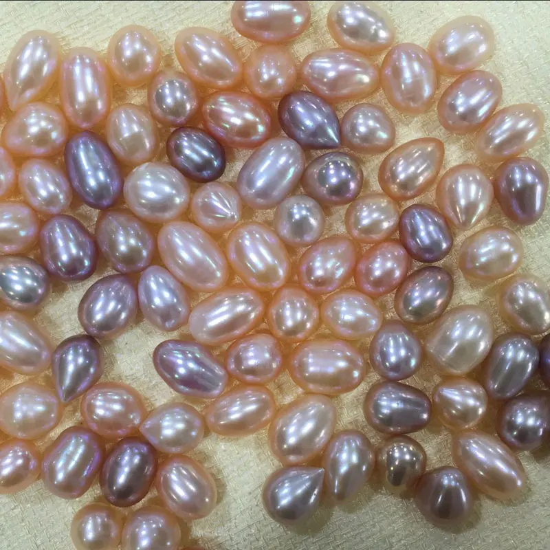 50pcs 7-8mm TWIN AA+ Rice Cultured Fresh Water Pearl with Vacuum Packed Pearl in Oyster with Natural Pearls