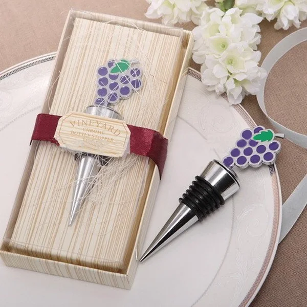 

wedding favors bottle stopper/100PCS/LOT 2016 New Vineyard Grapes Wine Stopper+ wedding party favors gifts+Free shipping