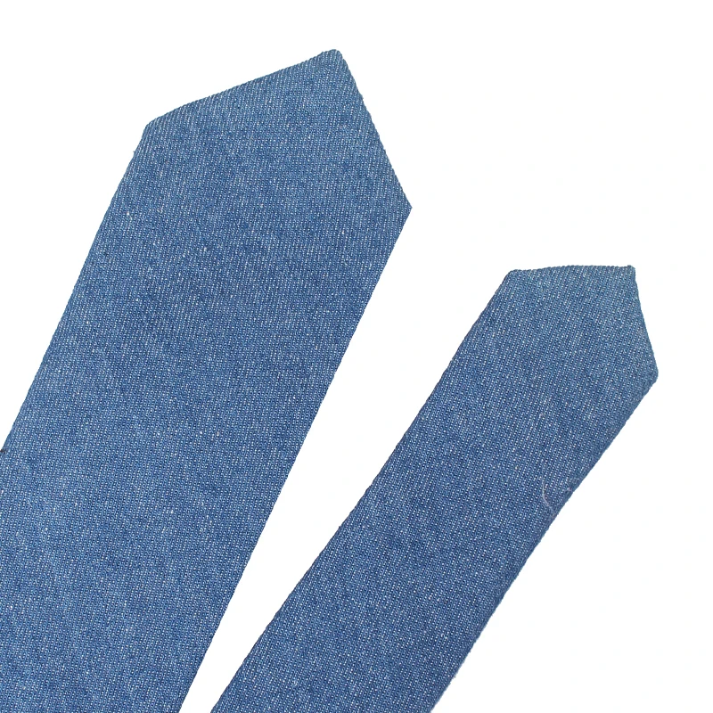 Fashion Jeans Neck Ties For Men 6cm Skinny Denim Cotton Ties Casual Solid Necktie Plaid Narrow Gravata Business Suits Tie