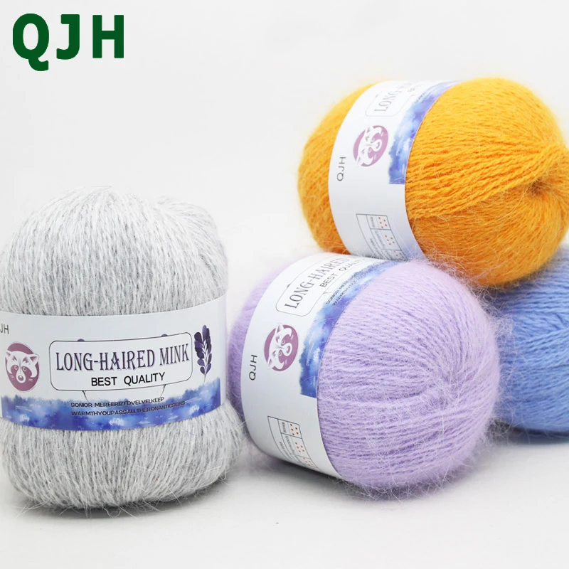 Hight Quality 250g 5pcs Long Plush Mink Cashmere Yarn Hand-Knitting Thread For Weaving Sweater Scarf Hat Warm Soft Breathable