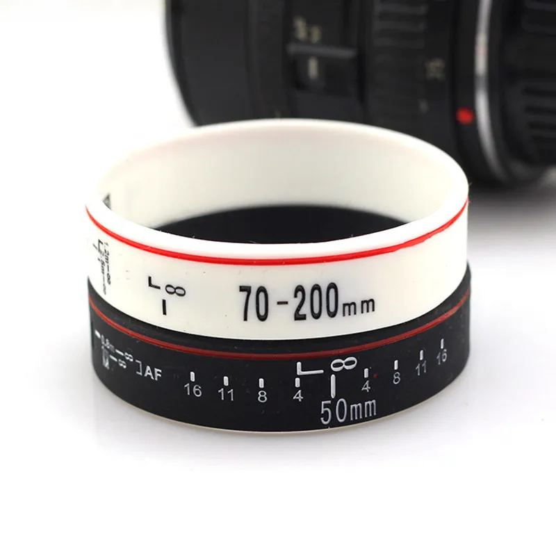 Wide Lens Rubber Bracelets&Bangles Casual SLR Camera Lens Pad Drop Resistance Silicone Wristbands for Lovers Student Gifts SH287