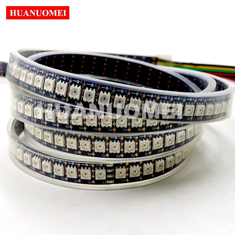 DC5V 144LEDs/m APA102 LED Pixel Strip Light 5050 SMD RGB TV Flexible Tape,DATA and CLOCK seperately Waterproof IP67,Black PCB