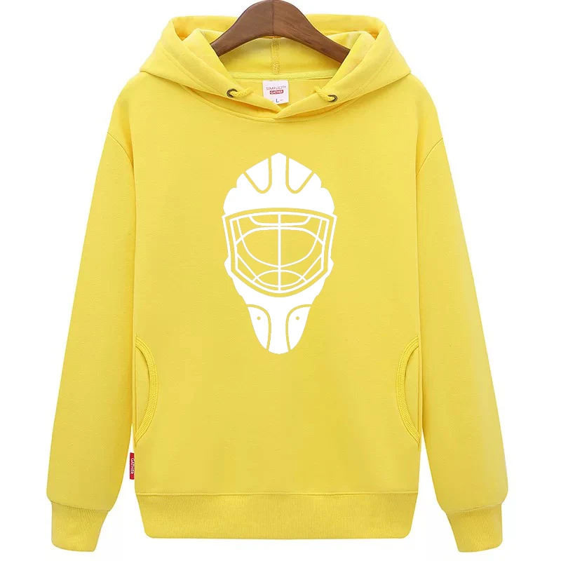 Cool Hockey Free shipping cheap unisex yellow hockey hoodies Sweatshirt with a hockey mask for men & women