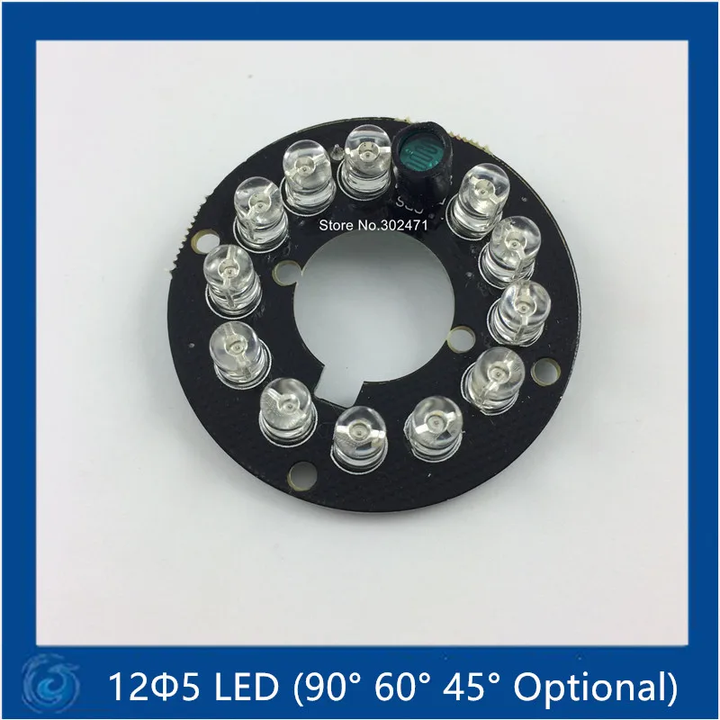 90 Degree Bulb,Infrared 12 x 5 IR LED board for Dome CCTV Cameras night vision,(big F17-F44mm)