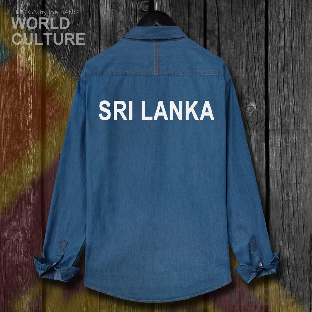 Sri Lanka Lankan LKA Ceylon Top Men Fashion Clothes Jacket Autumn Cotton Turn-down Collar Jeans Shirt Long Sleeve Cowboy Coat 20