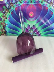 purple color crystal singing bowl handle perfect 4th octave B note Crown chakras or other any color