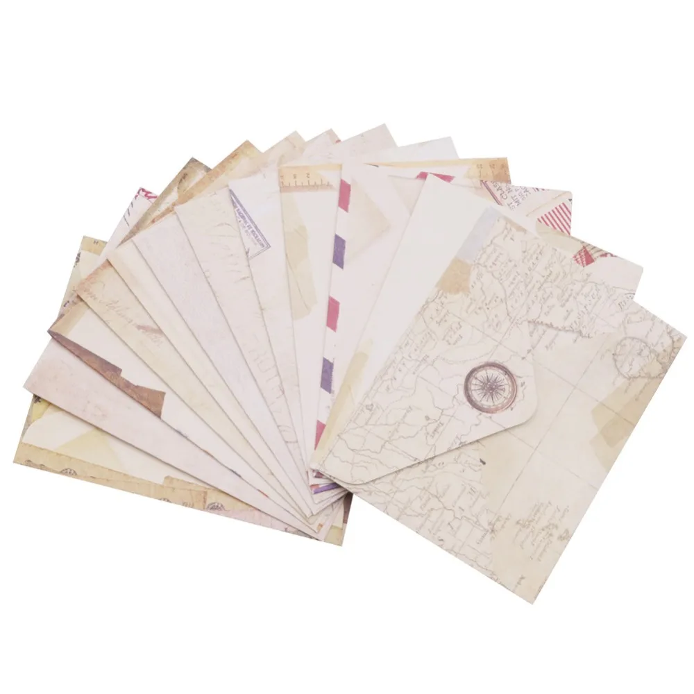 Mini enveloppes à fenêtre vintage en papier kraft, petite enveloppe d\'invitation de mariage, enveloppe cadeau, carte message GT, 96x72mm, 12 pièces