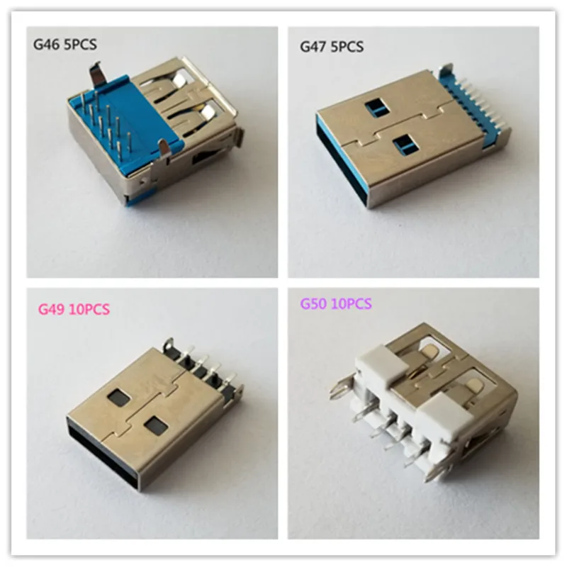 

All 30pcs YT2065 G46/47/49/50 4Models USB 2.0/3.0 A Type Socket Connector For Data Transmission Charging Drop Shipping