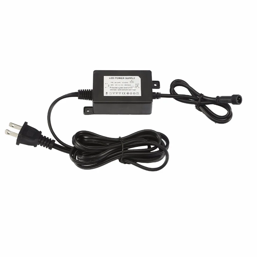 Preto PC Tensão de Entrada AC 90-260 V Saída DC 12 V Transformadores de Iluminação 8 W de Alta Qualidade LED de alimentação fornecer ao longo da vida LEVOU adaptador