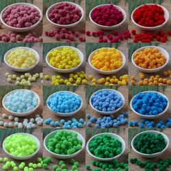 120pcs Mulit Colori Pompon 10 millimetri Pelliccia FAI DA TE Morbido Pom Poms Decorazione di Cerimonia Nuziale Artesanato Cucire Su Accessori di Stoffa