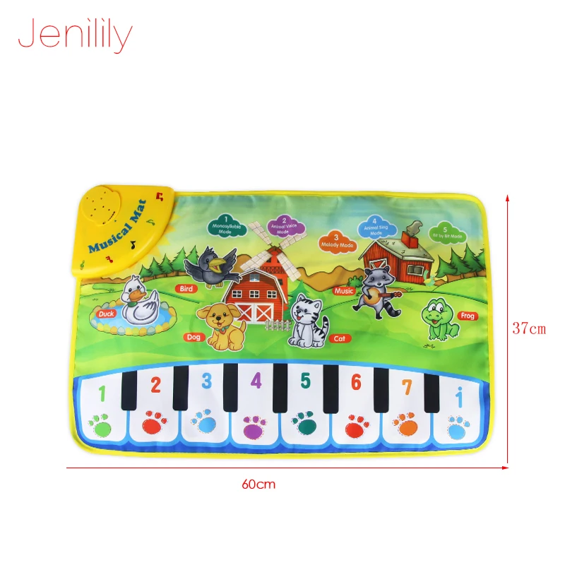 37x60cm Baby Piano Mats Music Carpets Animal Barking Pad to Play Baby Toys Learning Musical Instrument Toys for Children Kids