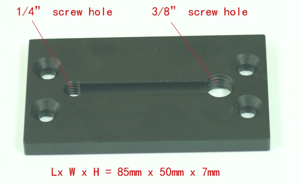 85x50mm tripod plate with 1/4