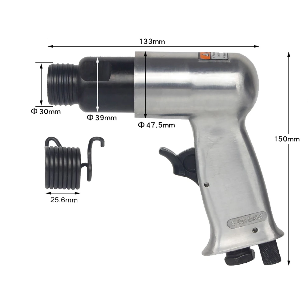 Industrial Powerful Air Hammer Scraper Knife Handle Straight Type Air Chisel Pneumatic Hammers Shovel Tool 4 Chisel