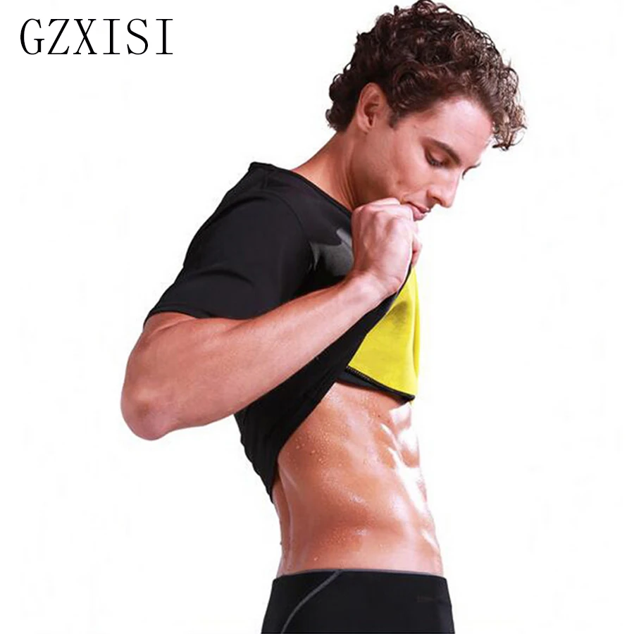 

Neoprene Shaper Top Men Waist Trainer Corset Slimming Belt Body Shaper Slimming Waist Thermo Sweat Suit Workout T-shirt Shapers