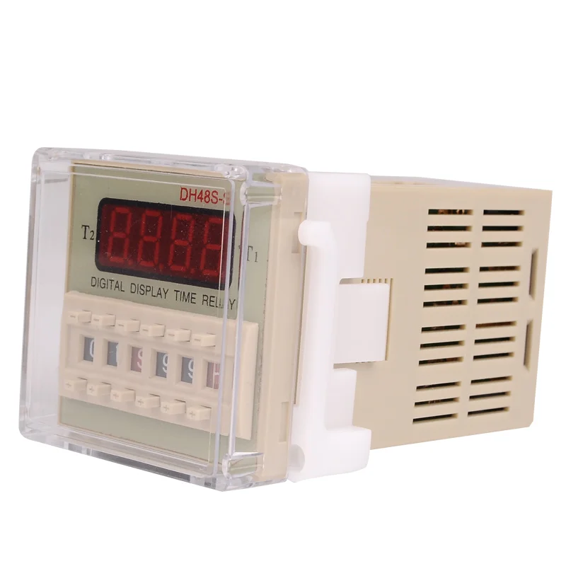 DH48S-S Repeat ON & OFF Cycle Timer Delay SPDT Control Digital Time Relay 8Pins with Socket Base DH48S AC 220V 110V DC 24V 12V