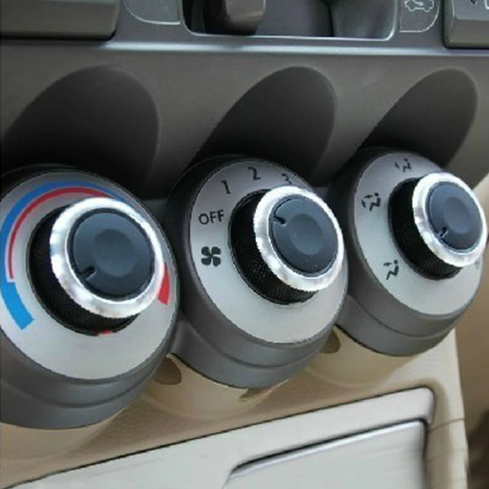 Car Styling Heat Control Knob Car Air Conditioning Knob AC Knob Aluminum Alloy Fit For Honda Old FIT 3Pcs Per Set Car Accessory