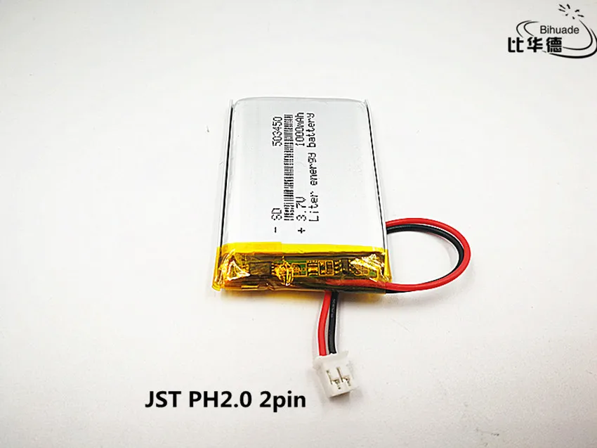 1 sztuk/partia JST PH 2.0mm 2 pi dobrej jakości 3.7 V, 1000 mAH, 503450, polimerowa bateria litowo-jonowa/akumulator litowo-jonowy do TOY, POWER BANK, GPS, mp3, mp4