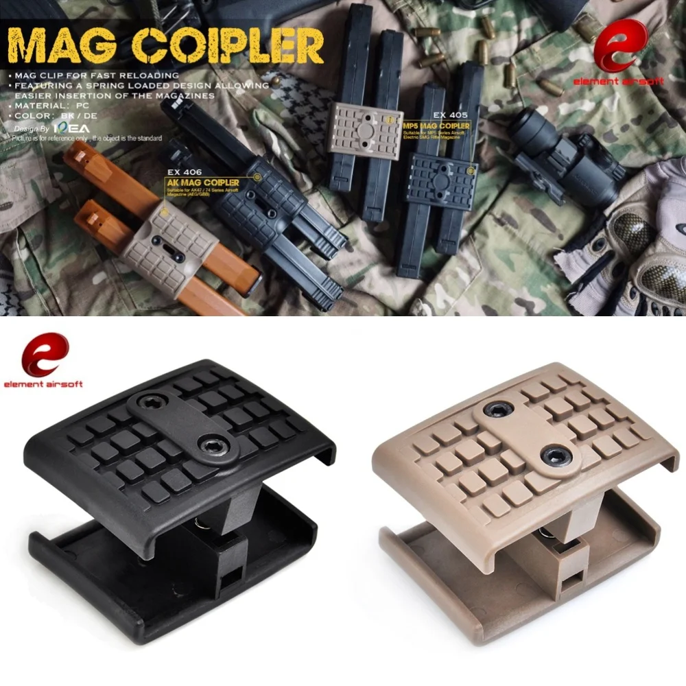 Element Airsoft MP5 Fast Mag Coupler Clip Softair Electric SMG  Magazine Parallel Connector Tactical Gun Accessories EX405